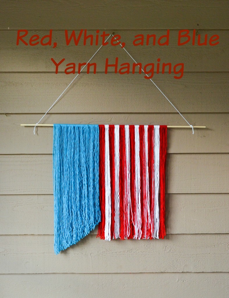 Red, White, and Blue Yarn Hanging