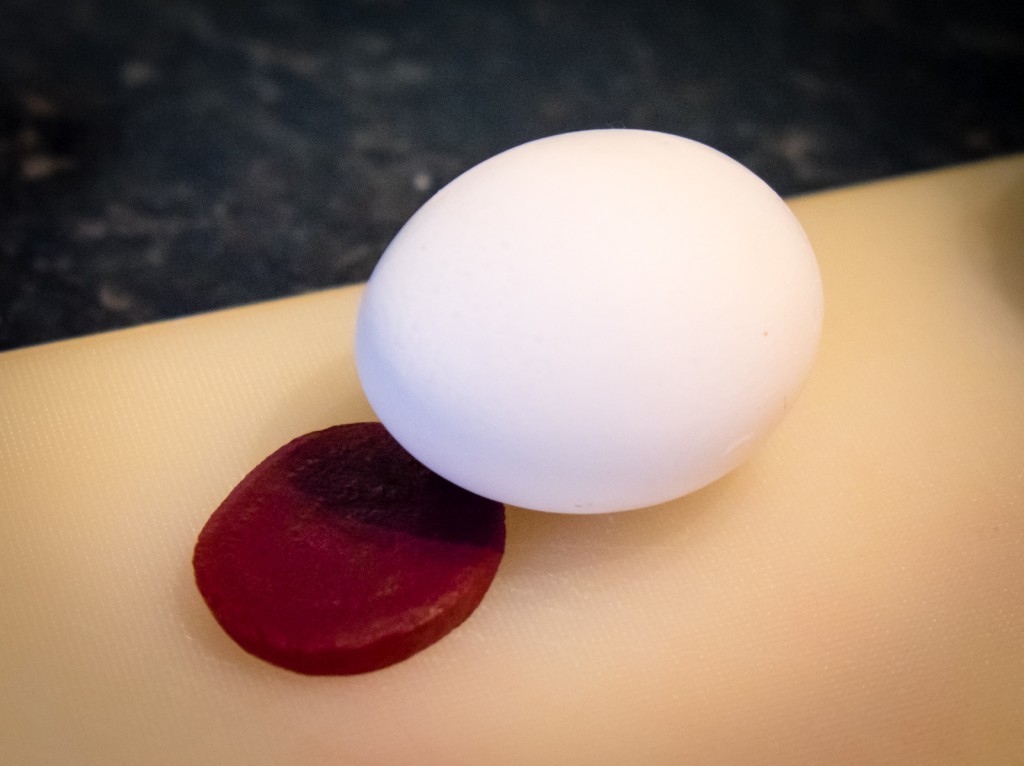 egg and pickled beet