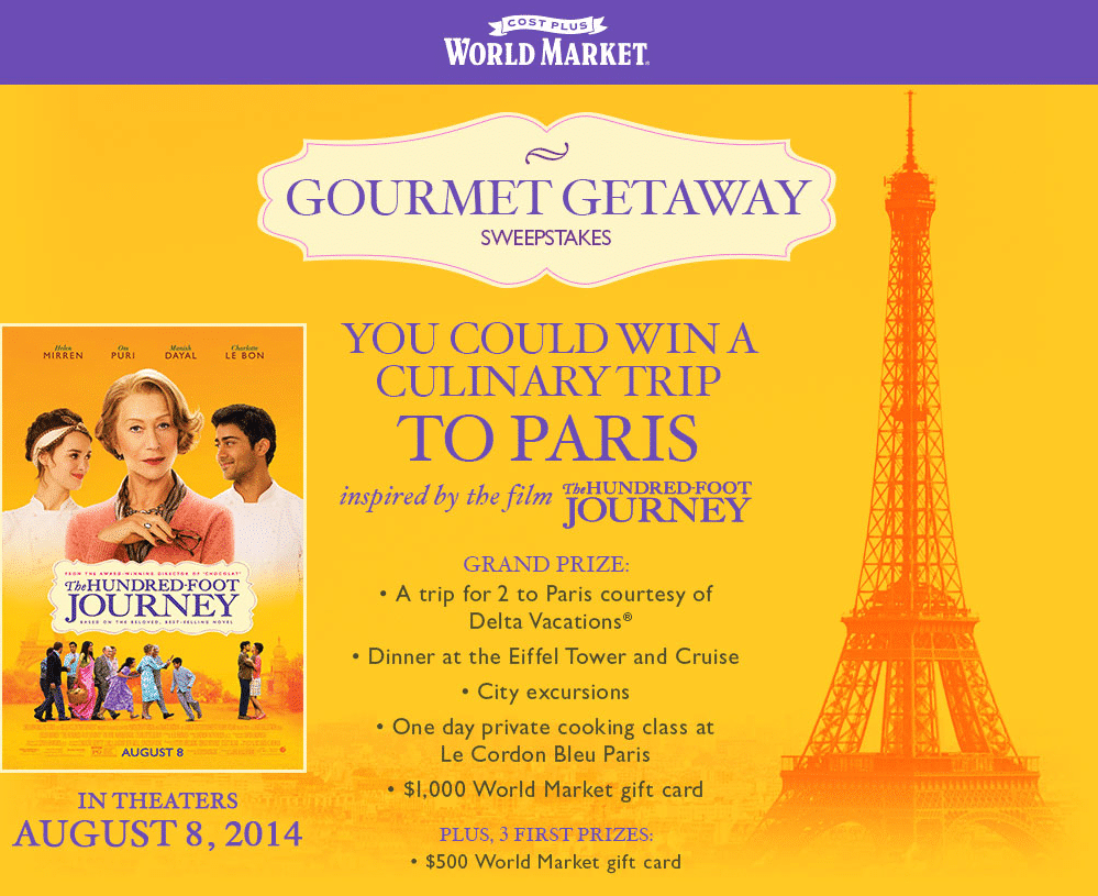 The Hundred-Foot Journey Inspired Recipes and Gourmet Getaway Sweepstakes #GourmetGetaway