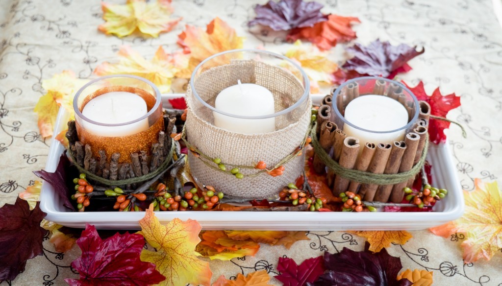 Easy Fall Candle Centerpiece