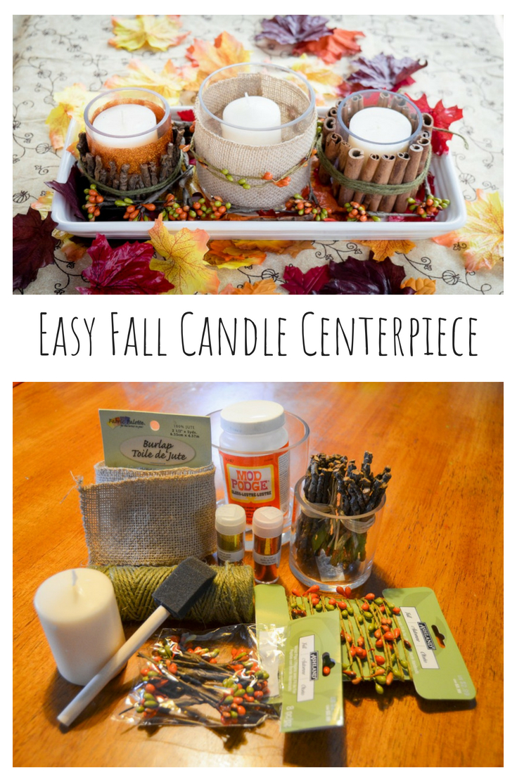 Easy Fall Candle Centerpiece