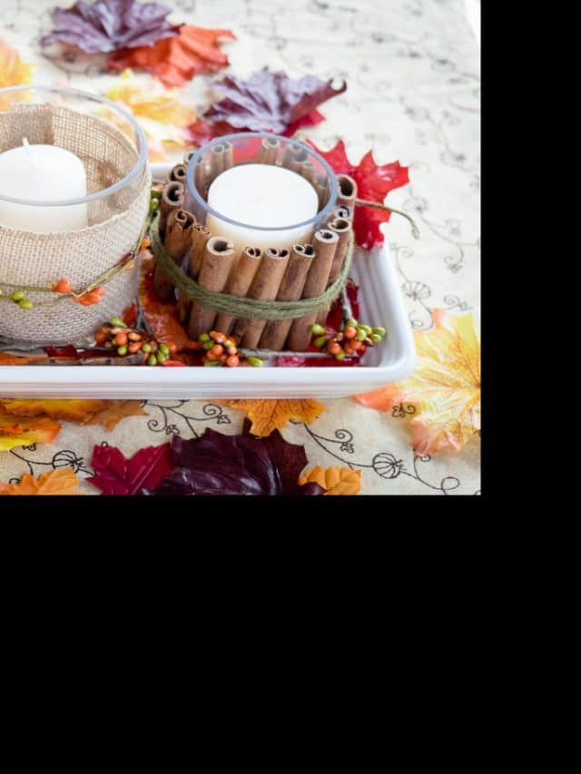 Easy Fall Candle Centerpiece