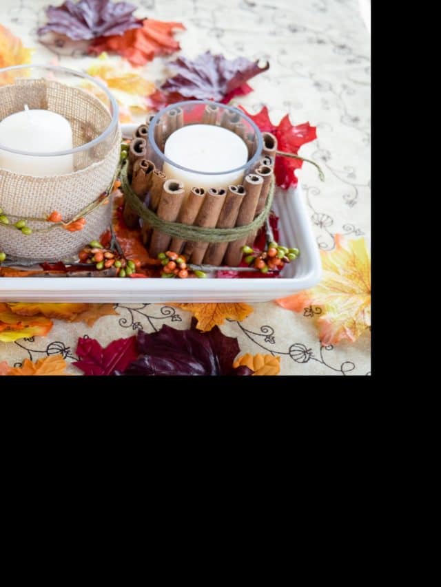 Easy Fall Candle Centerpiece