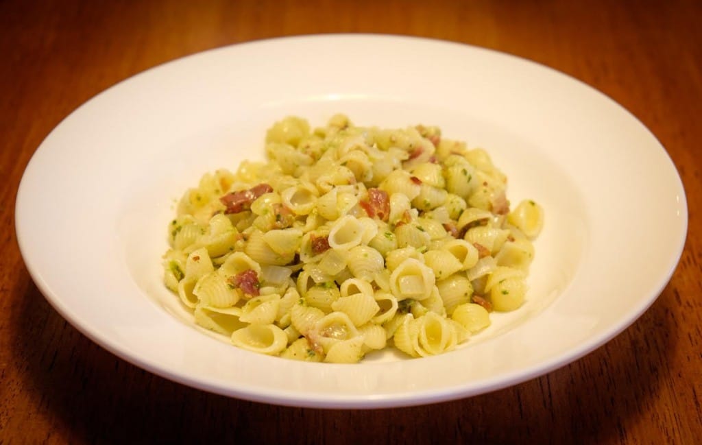 bacon pesto pasta