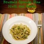 Fettuccine with Brussels Sprouts, Pine Nuts, and Bacon