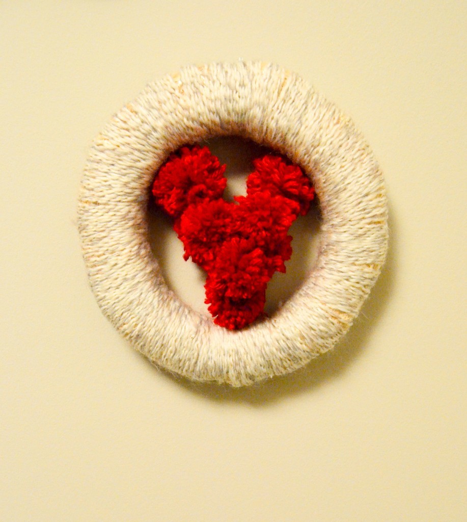 Pom Pom Heart Mini Wreath