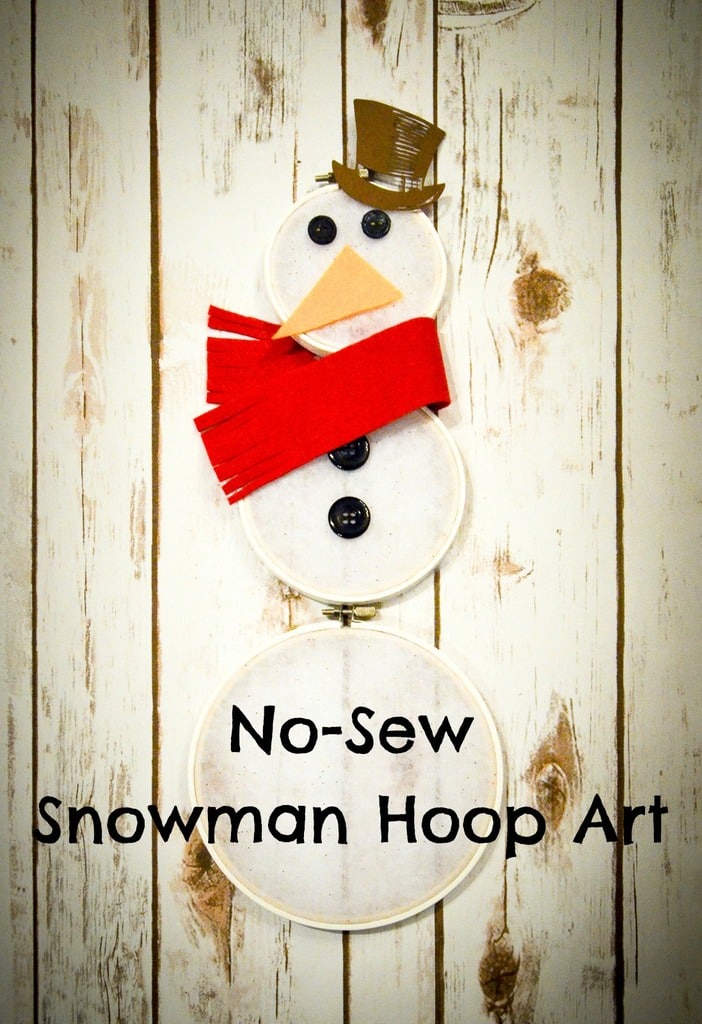No-Sew Snowman Hoop Art
