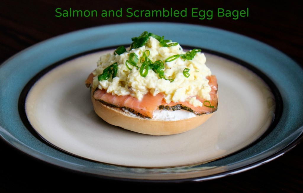 Salmon and Scrambled Egg Bagel