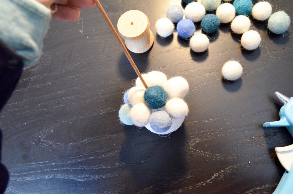 glue the felt balls