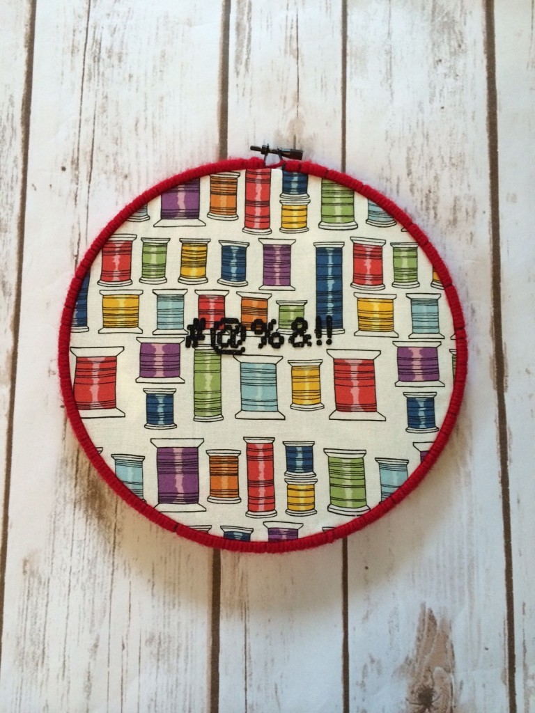 Curses Cross Stitch Hoop Art