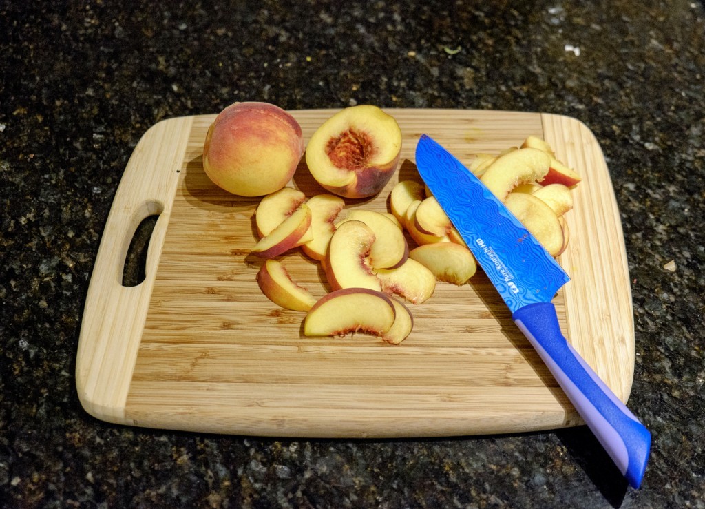 slice the peaches