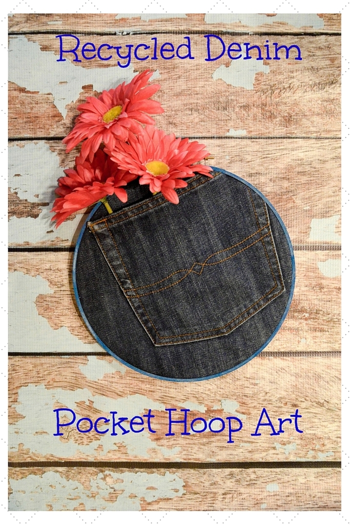 Recycled Denim Pocket Hoop Art