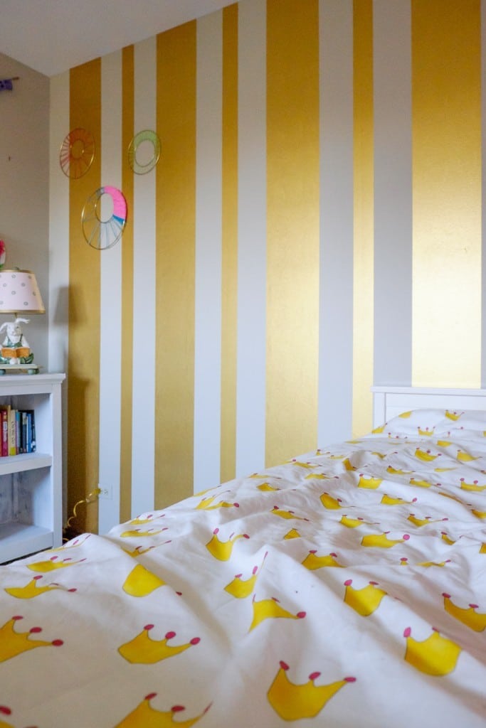 Gold Striped Feature Wall