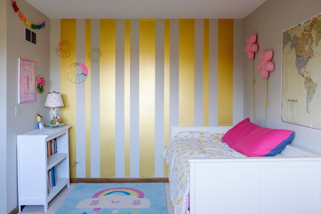 Gold Striped Feature Wall