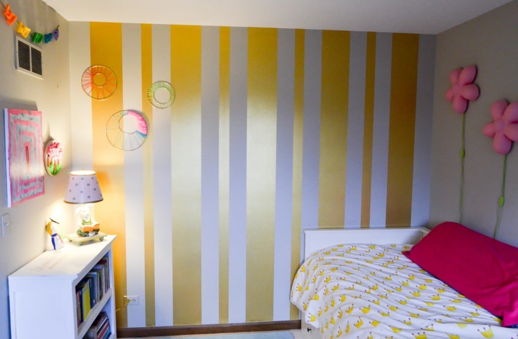 Gold Striped Feature Wall