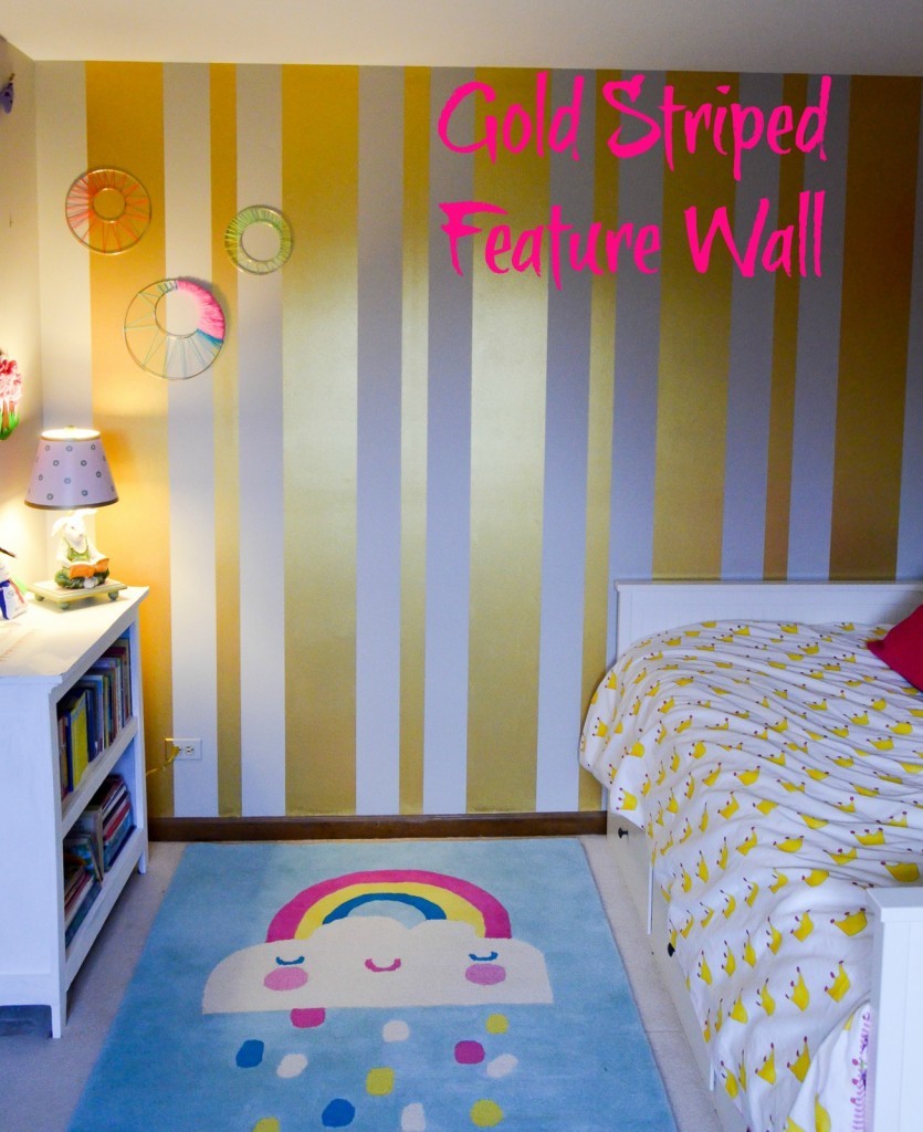 Gold Striped Feature Wall