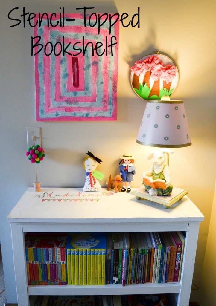 Stencil-Topped Bookshelf