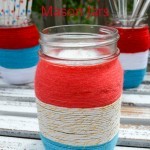 Patriotic Yarn Wrapped Mason Jars