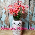 Stenciled Mason Jar