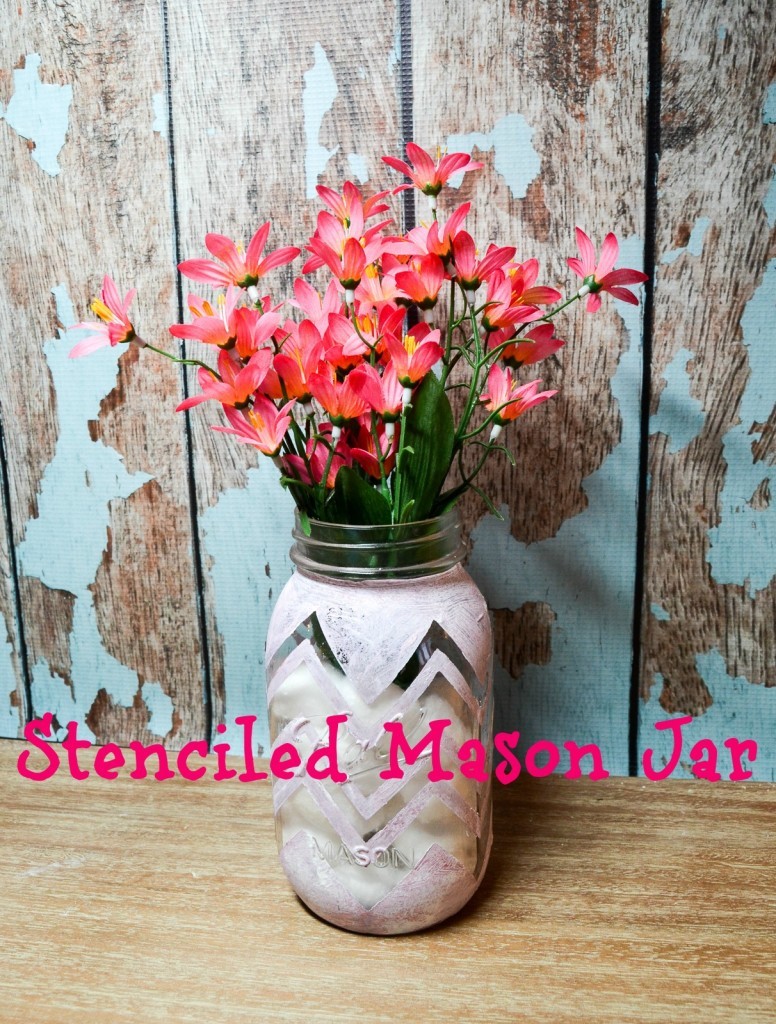 Stenciled Mason Jar