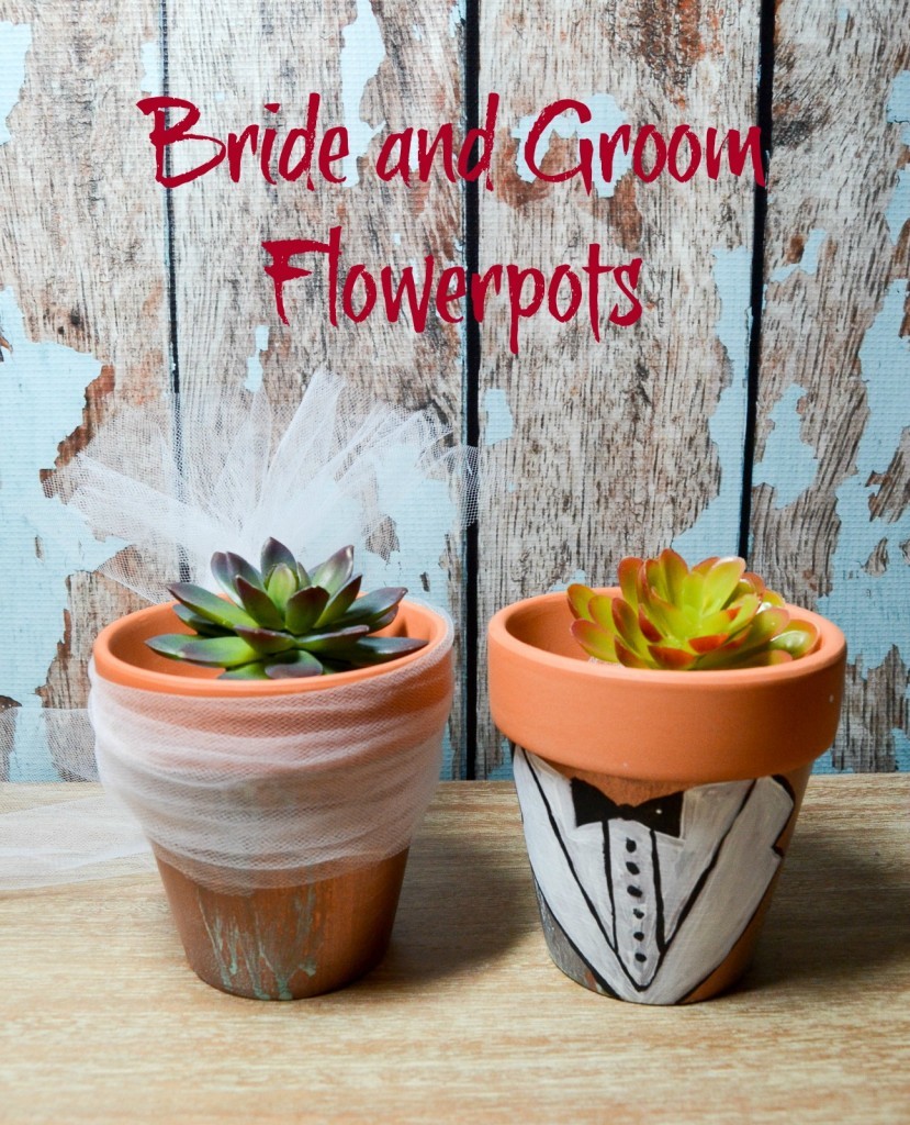 Bride and Groom Flowerpots