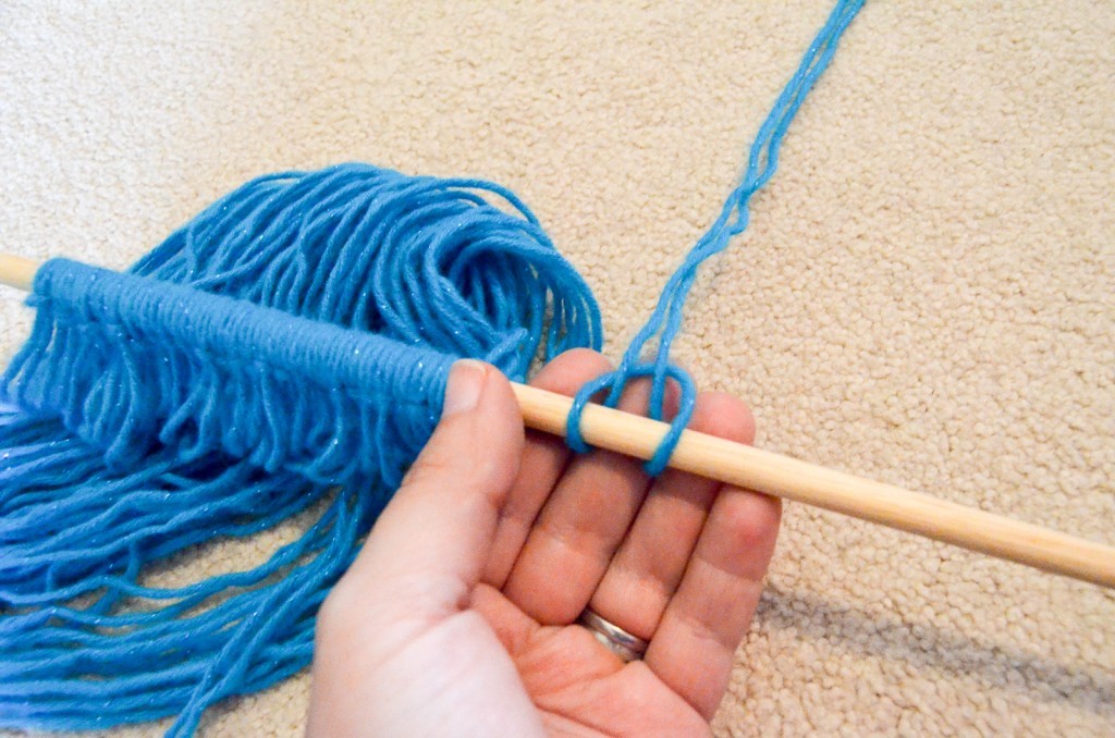 Red, White, and Blue Yarn Hanging