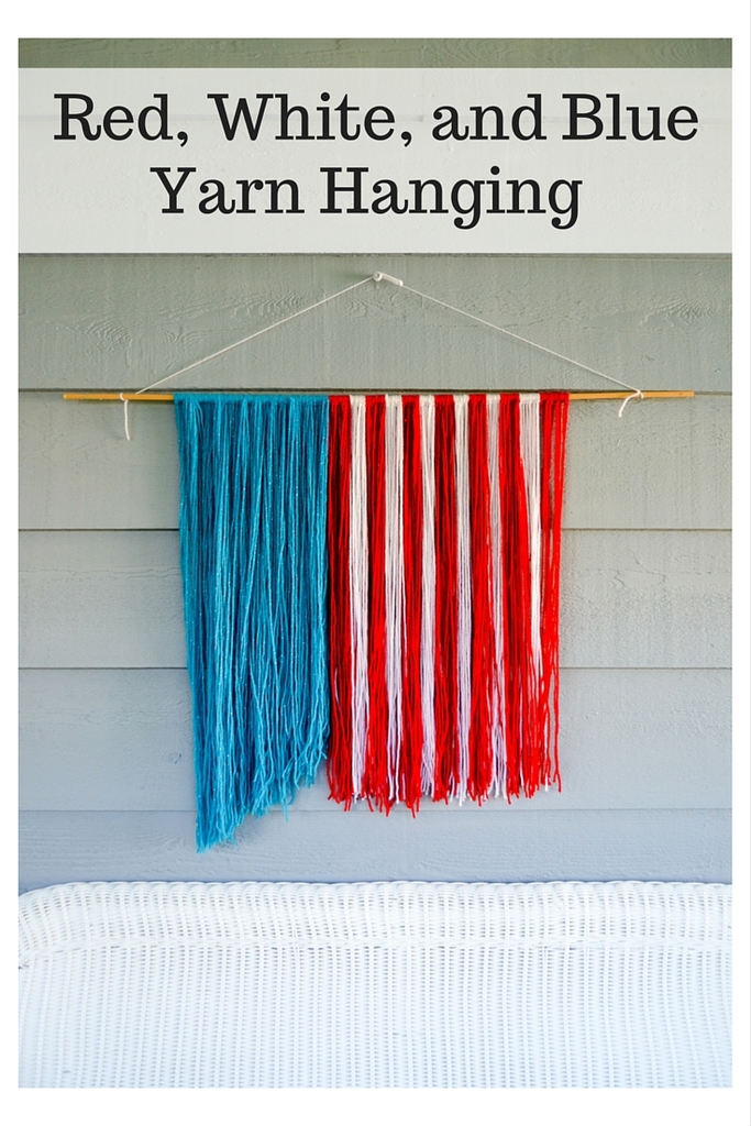 Red, White, and Blue Yarn Hanging