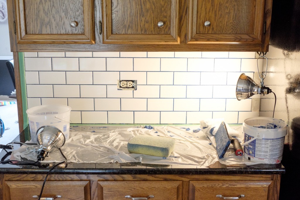 wipe off the excess grout
