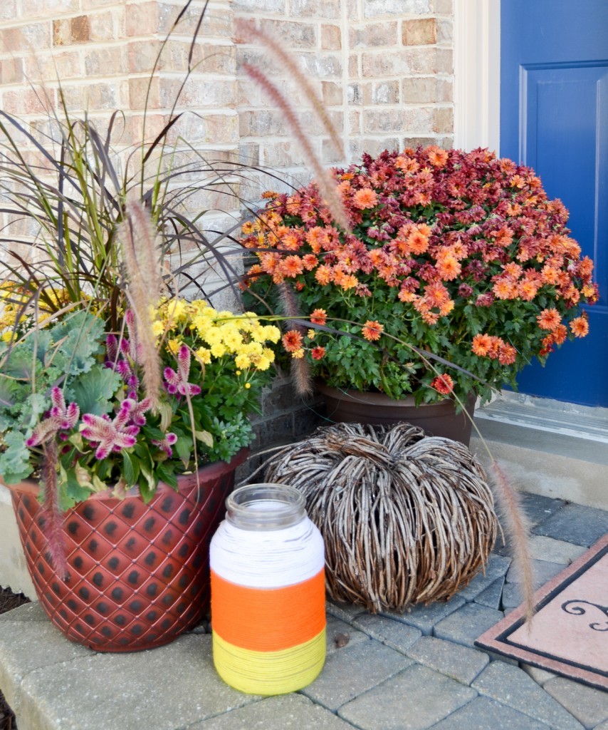 Candy Corn Pom Pom Wreath