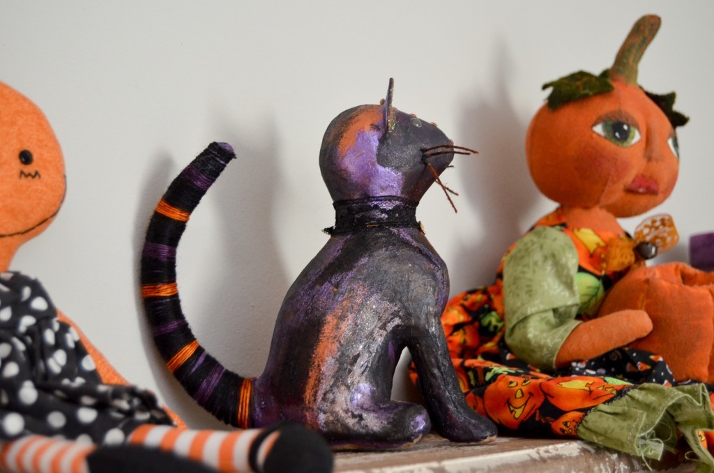 Mixed Media Halloween Cat 