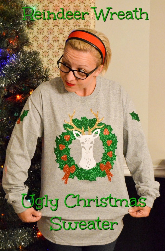 Reindeer Wreath Ugly Christmas Sweater