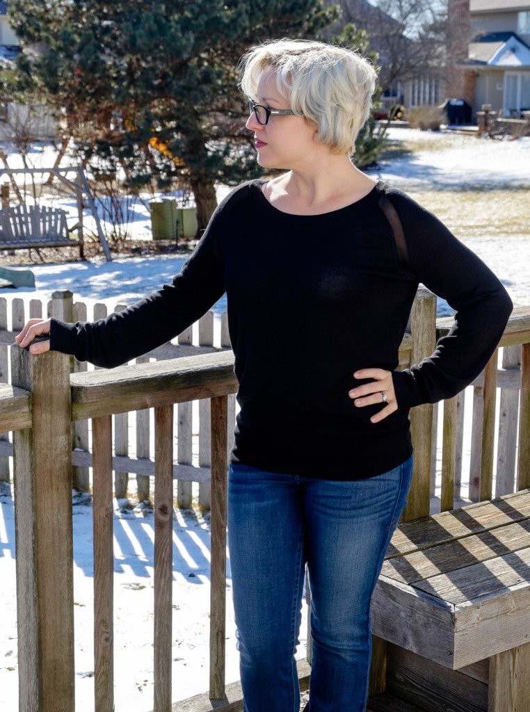 Garden Sheer Ragland Seam Sweater