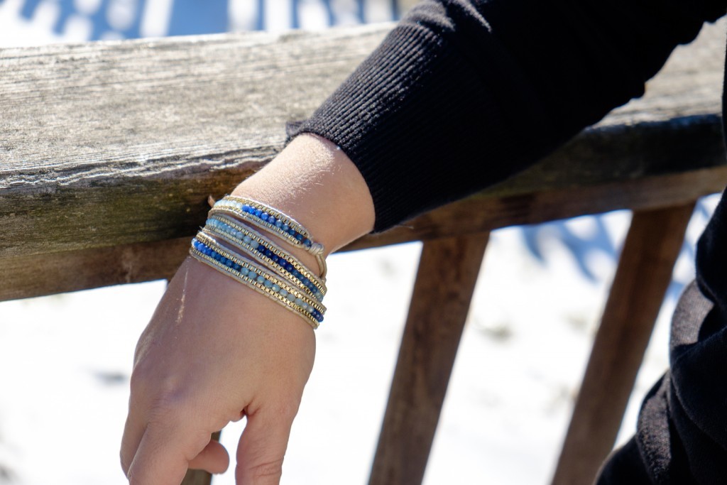 Lapis and Gold Wrap Bracelet by Nakamol