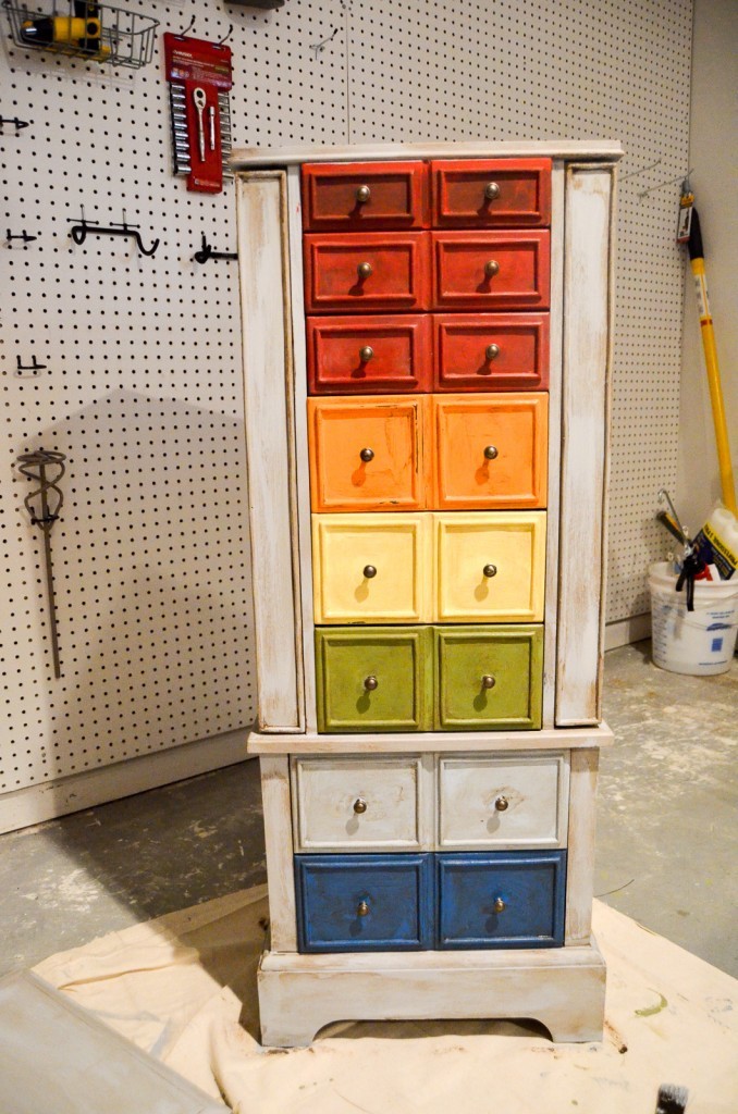 Rustic Rainbow Jewelry Chest