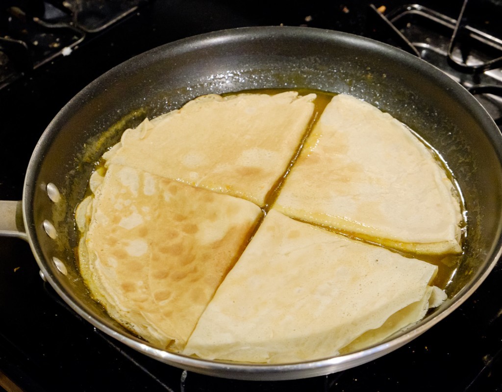 add the crepes