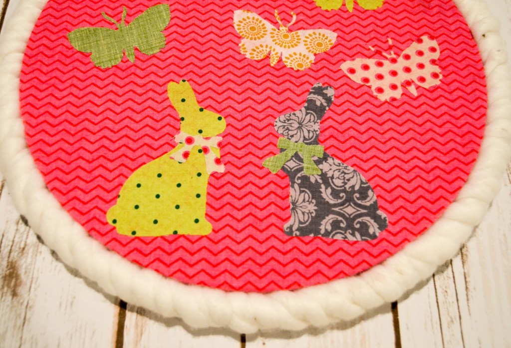 No Sew Butterflies and Bunnies Hoop Art