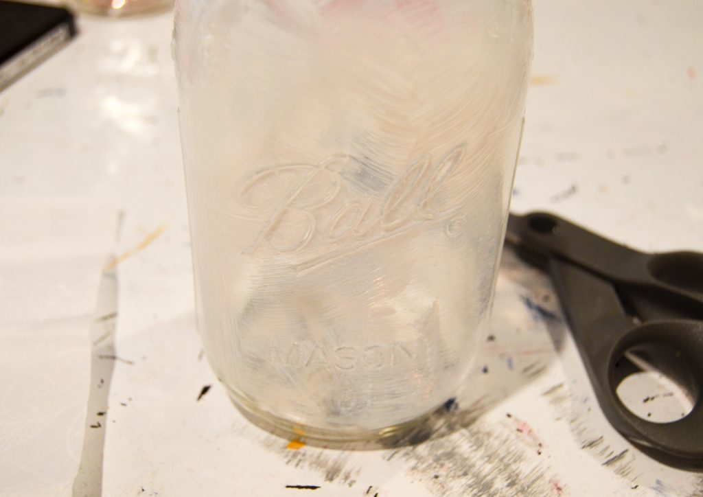 decoupage the mason jar