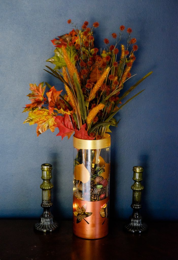 Metallic Painted Fall Vase