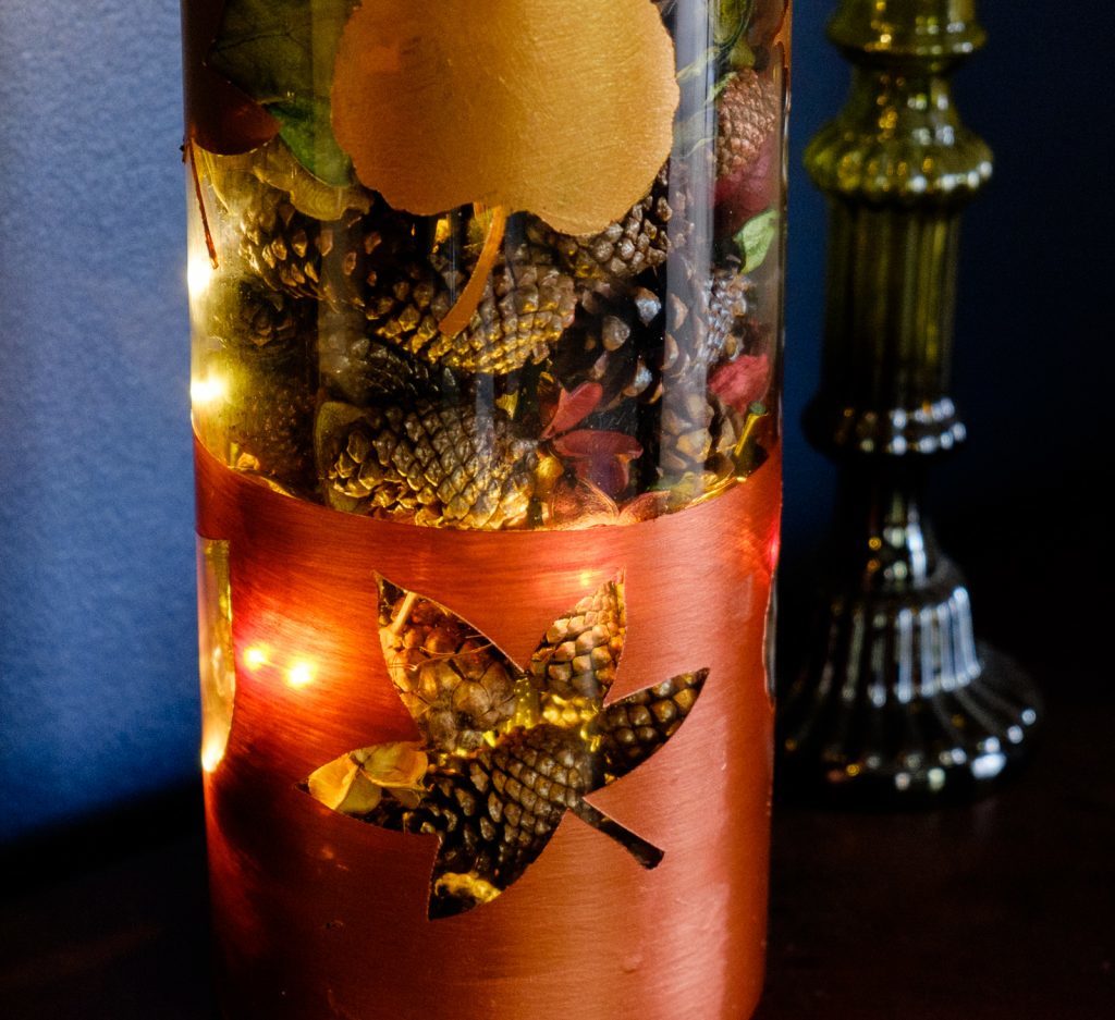 Metallic Painted Fall Vase 