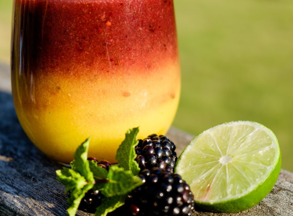 Mango Blackberry Mint Margarita