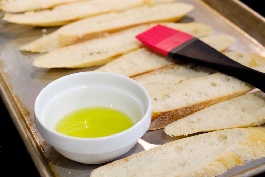 toast slices of French baguette