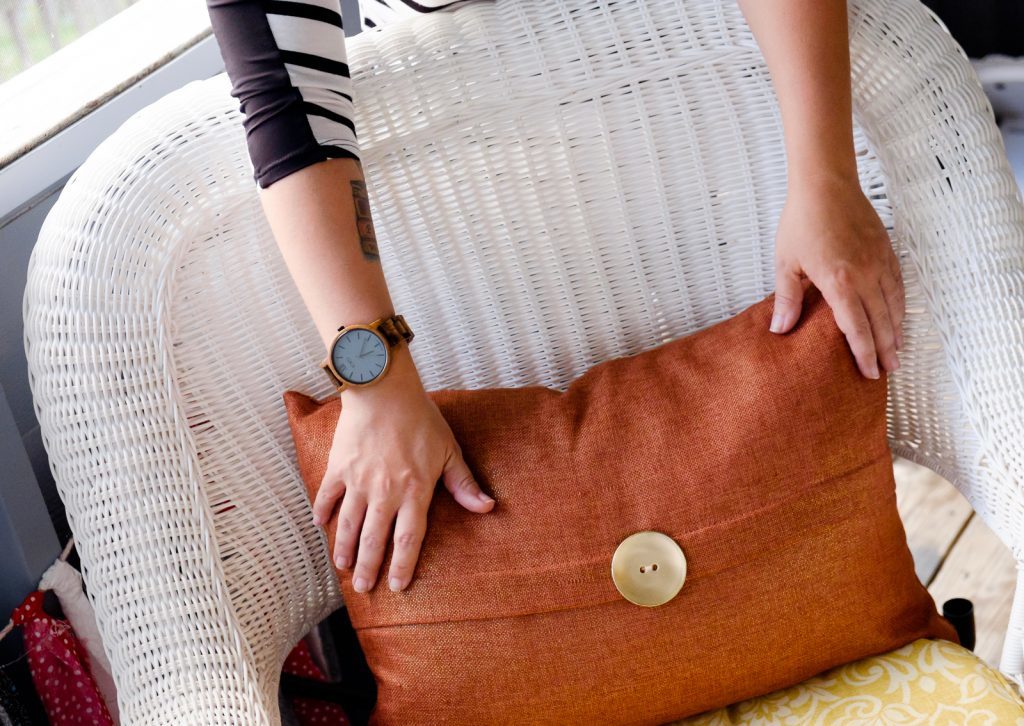 add a fall pillow to your porch