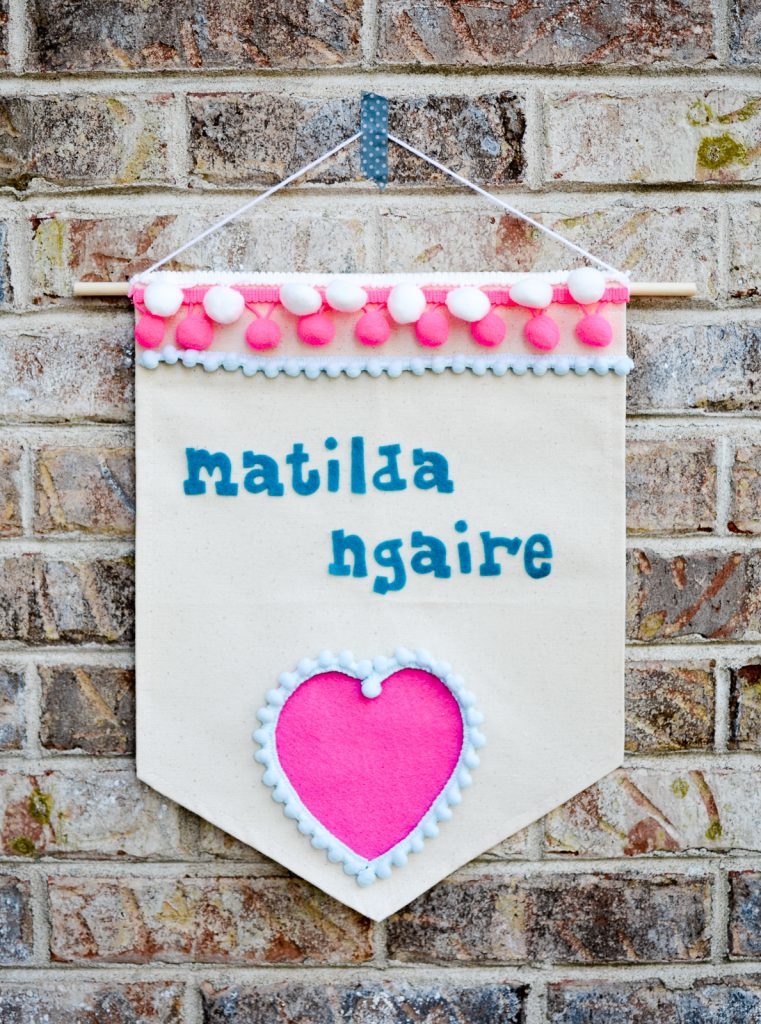 Pom Pom and Felt Name Banner