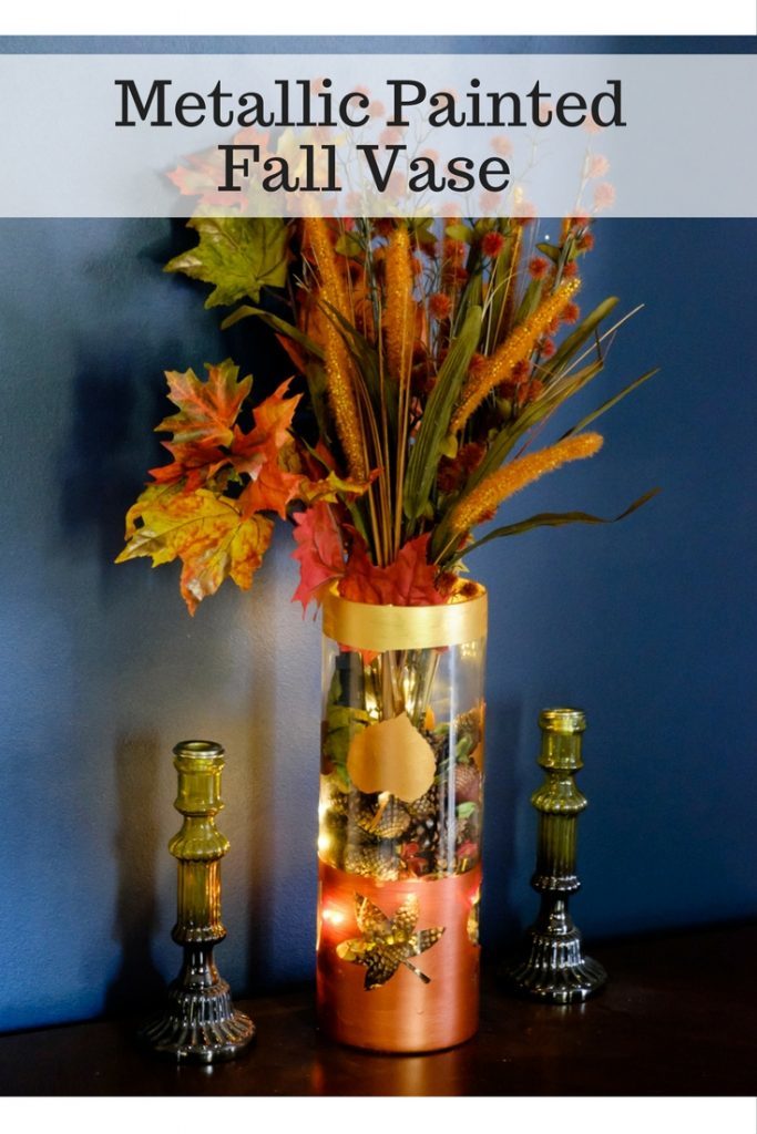 Metallic Painted Fall Vase