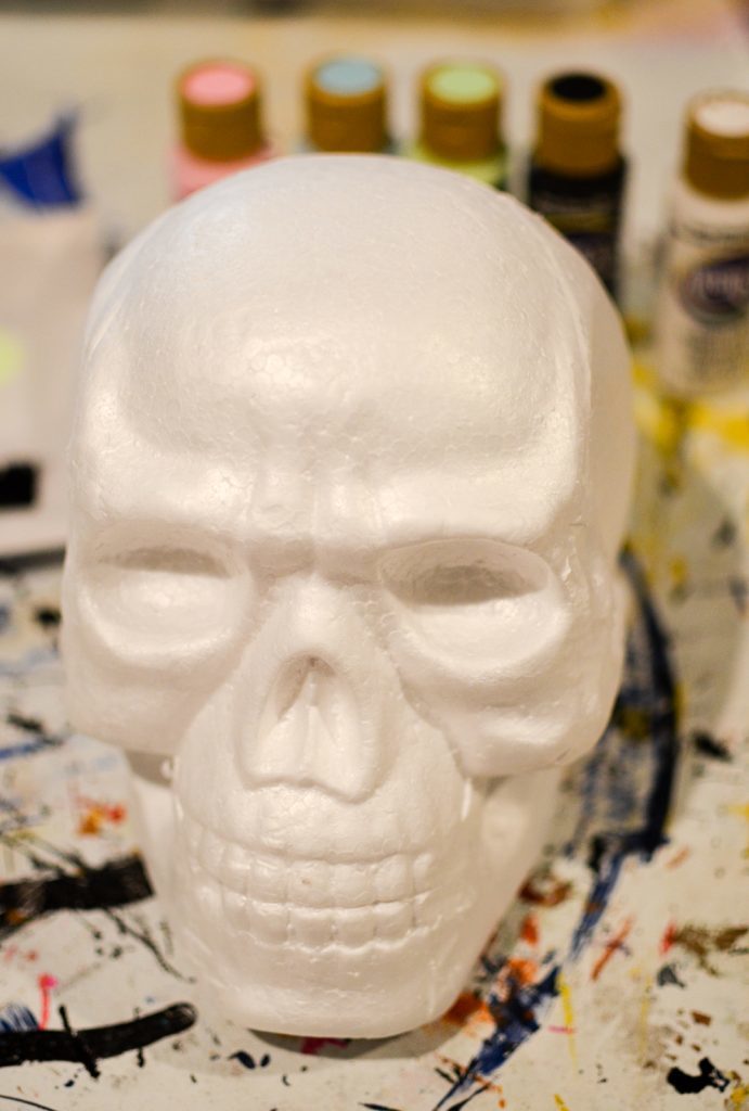 Floracraft styrofoam skull