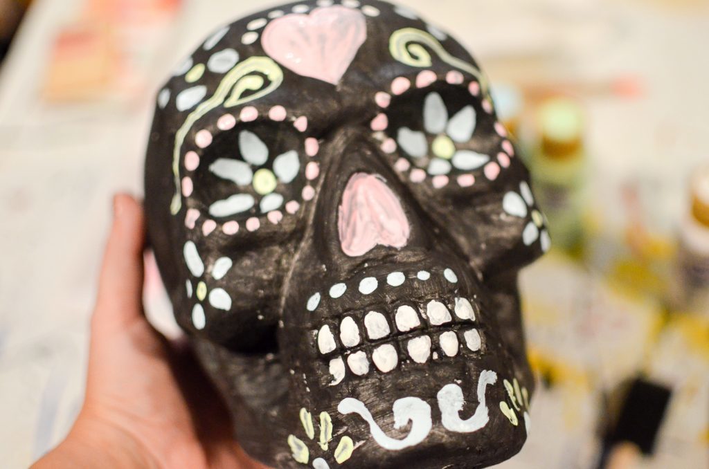 Sugar Skull Rocks Using Puffy Paint