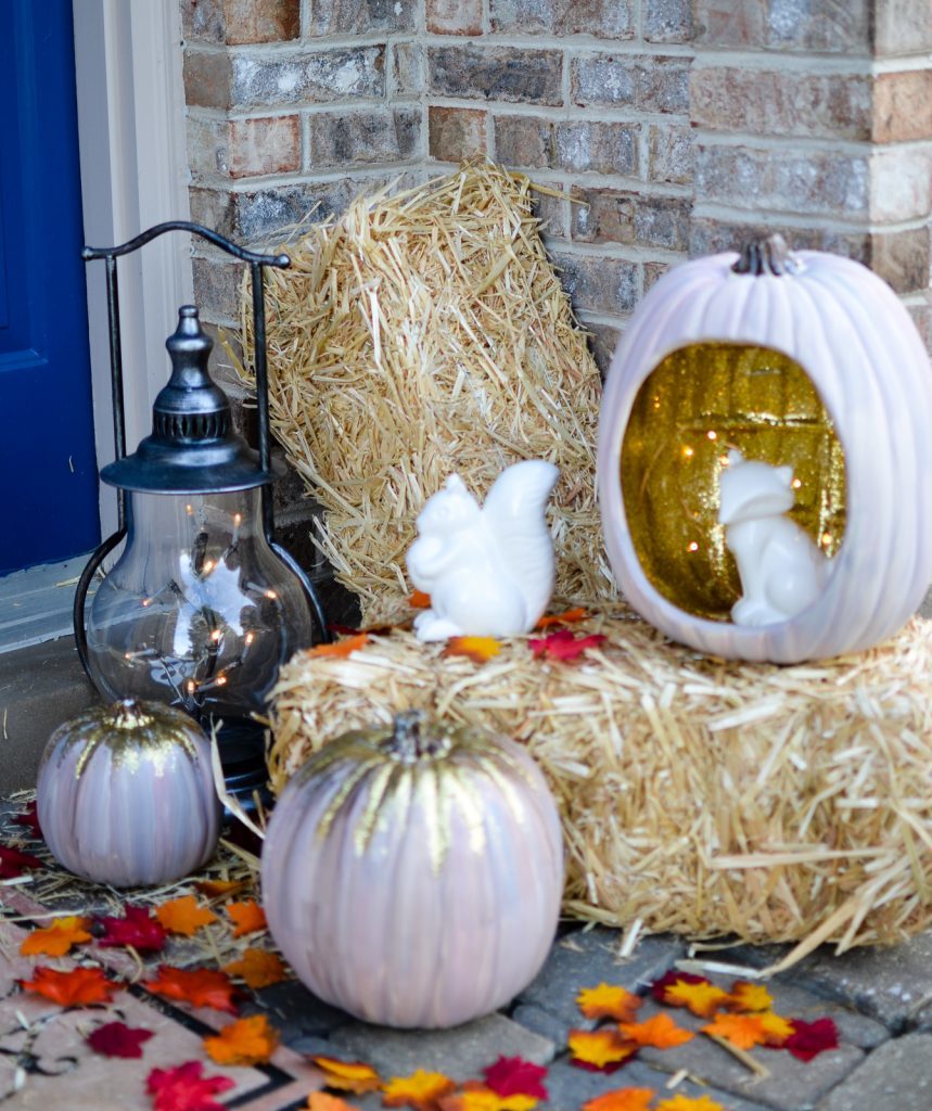 Rustic Glitter Woodland Pumpkins