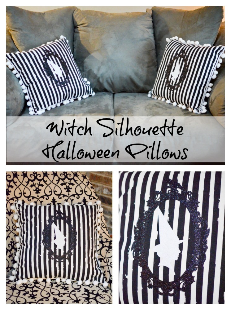 Witch Silhouette Halloween Pillows