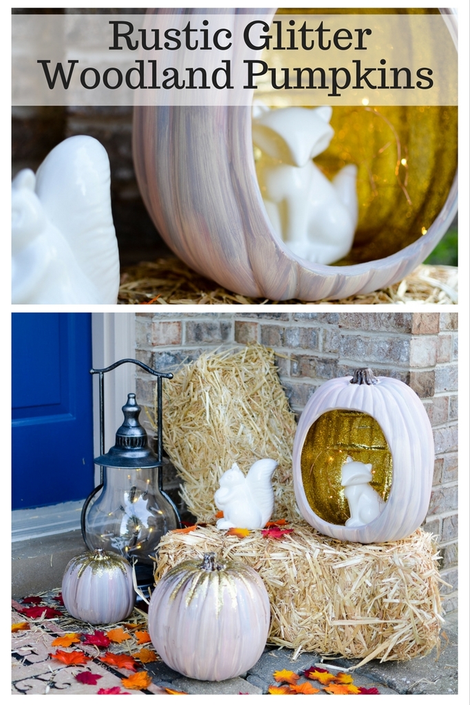 Rustic Glitter Woodland Pumpkins