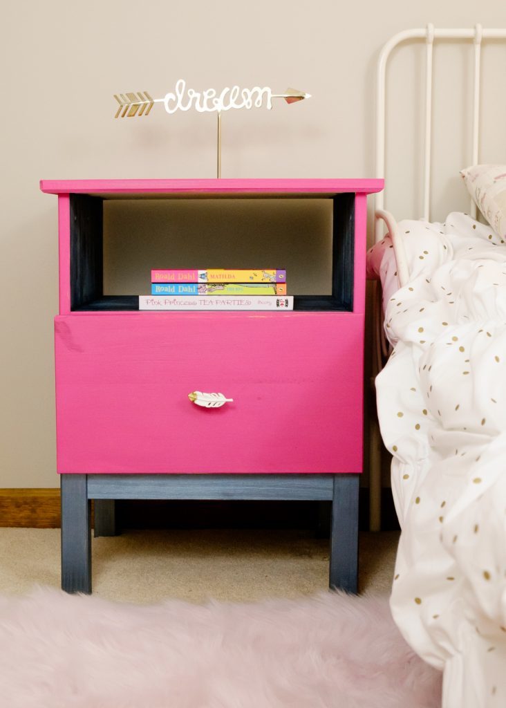 Pink and Blue Painted Nightstands